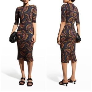 FARM Rio Wild Bananas Black Knit Jersey Dress Size Small